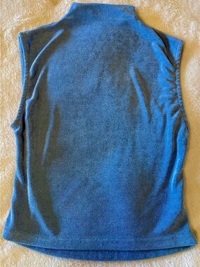 Cider Blue Sleeveless Mock Neck Tank Top